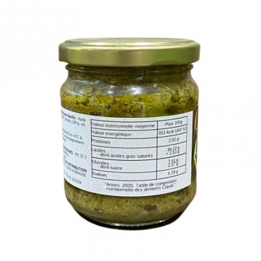 Sweet Potato Basil Pesto from the Conserverie de Tahiti 200g glass jar